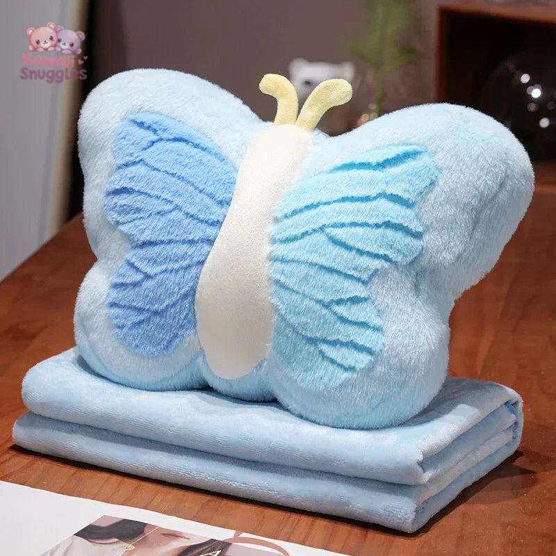Colorfull Plush Butterfly Pillow Toy with Blanket