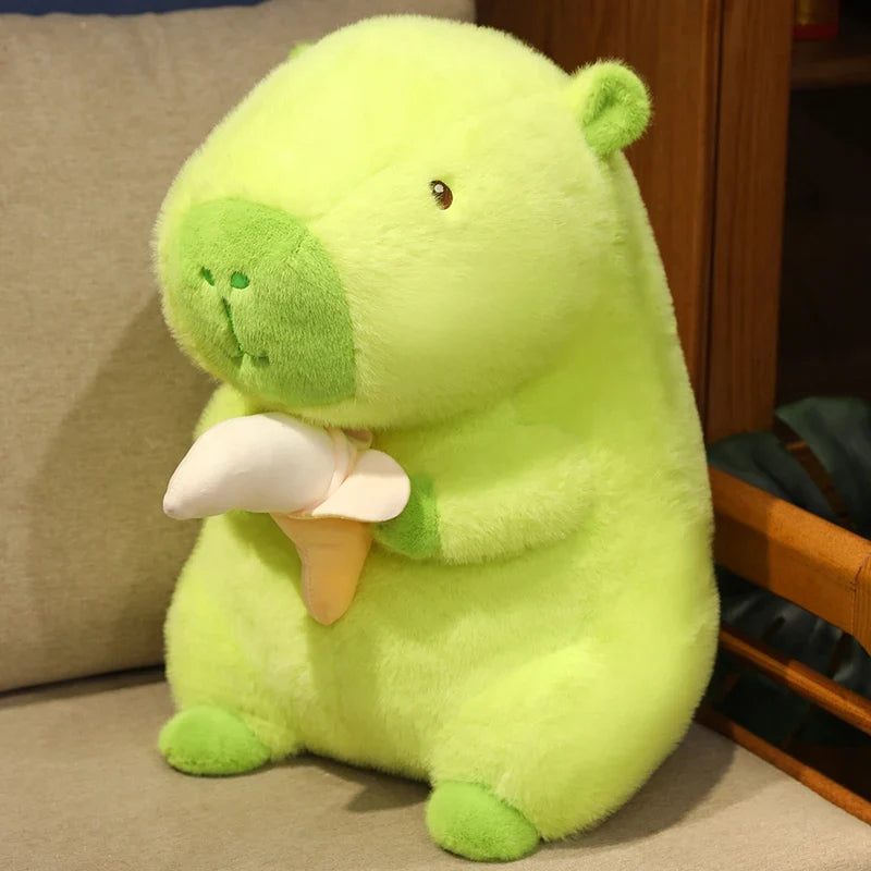 Fluffy Capybara Plush Doll – A Kawaii Banana-Hugging Buddy for All Ages