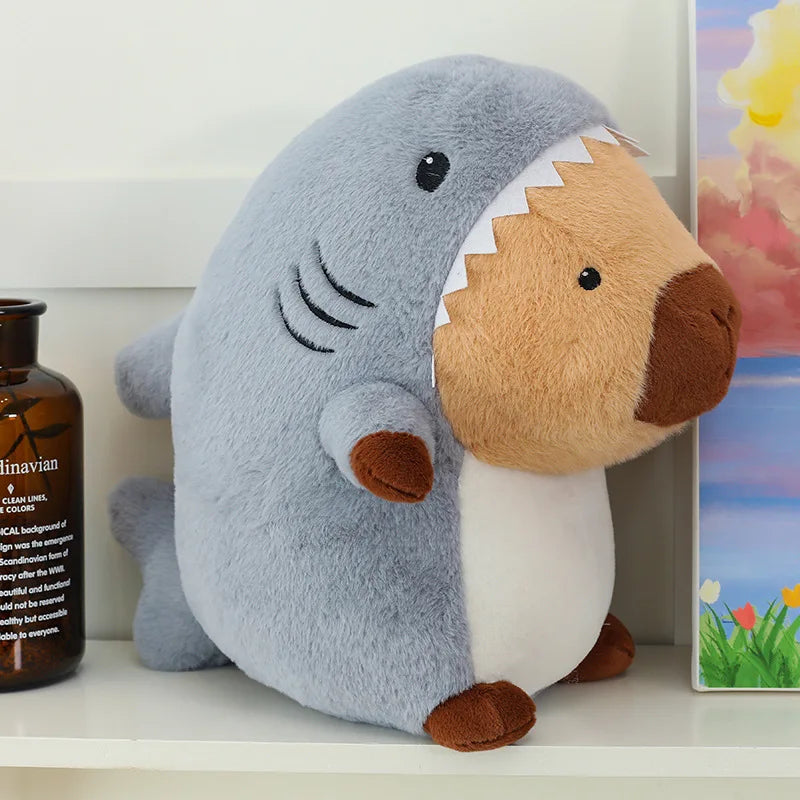 Kawaii Shark Capybara Plush Toy Cartoon Animal Pillow Sofa Cushion Capibara