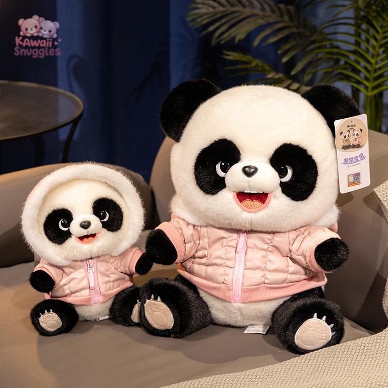 Leather Clothing Panda Plush Toys – A Stylish Adorable Companion