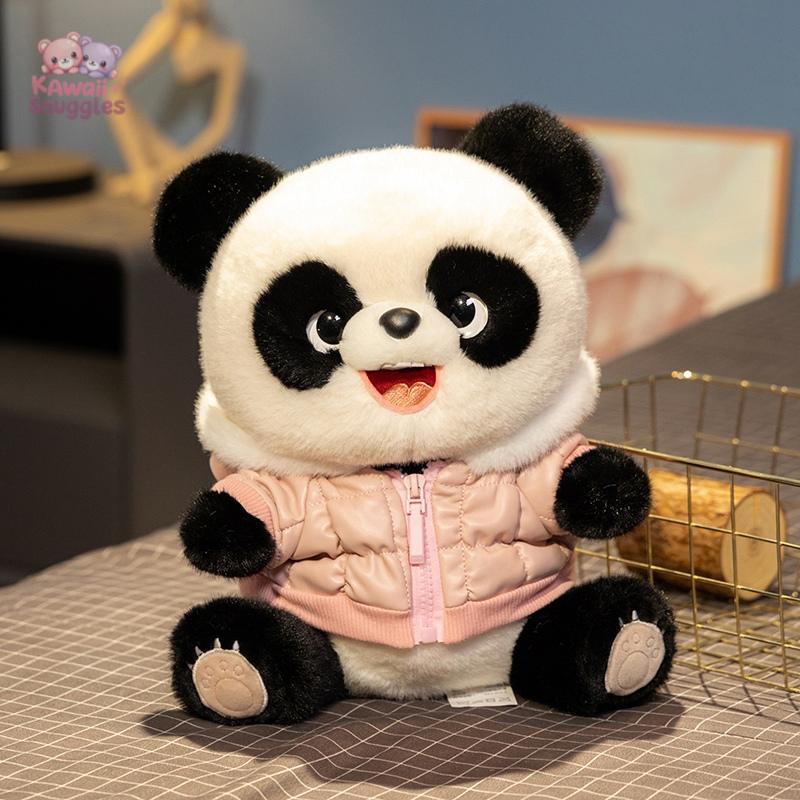 Leather Clothing Panda Plush Toys – A Stylish Adorable Companion