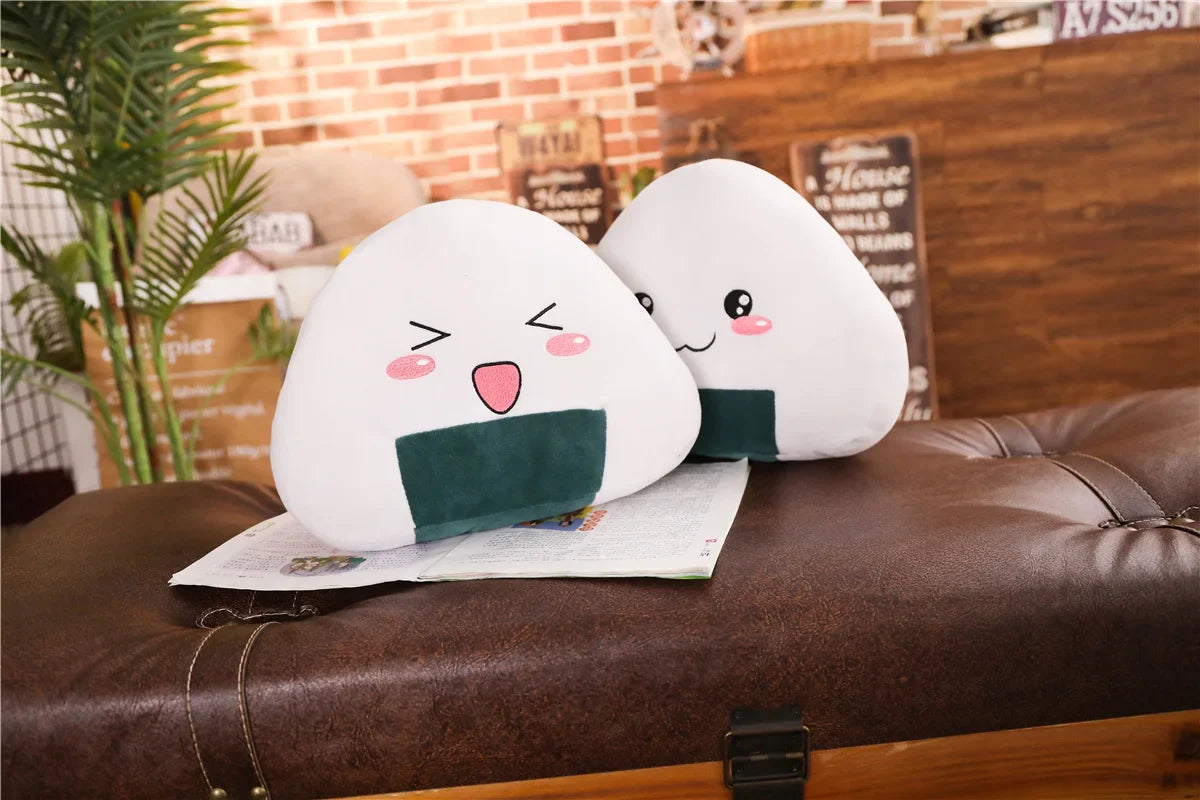 Kawaii Soft Japanese Sushi Rice Ball Pillow – Your Pocket-Sized Comfort Snack