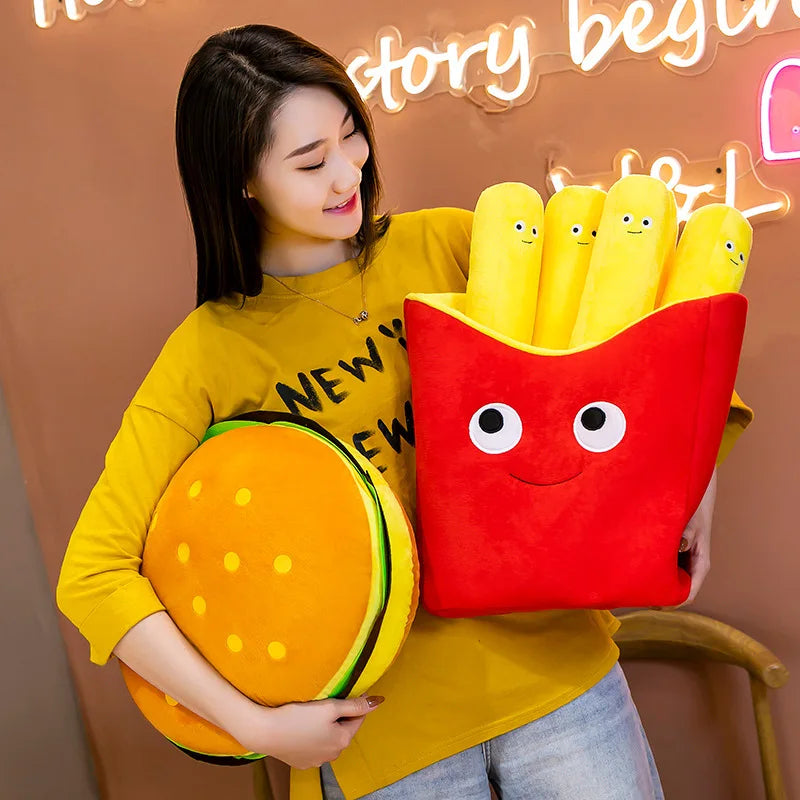 Cute Hamburger French Fries Pizza Plush Toys