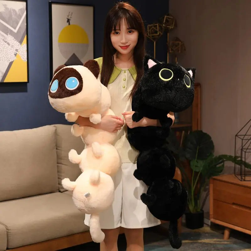 Funny Soft Caterpillar Cat Plush Pillow – Kawaii Sofa Cushion & Stuffed Animal for Girls
