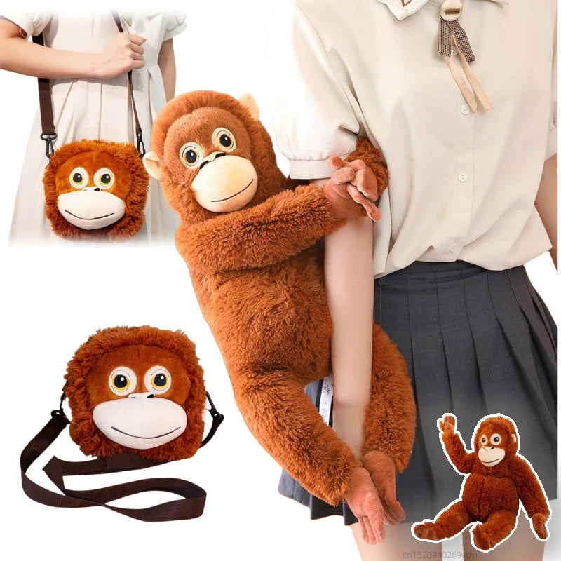 Simulation Monkey Orangutan Doll Super Soft Stuffed Bag Animals Plush Toys Anime