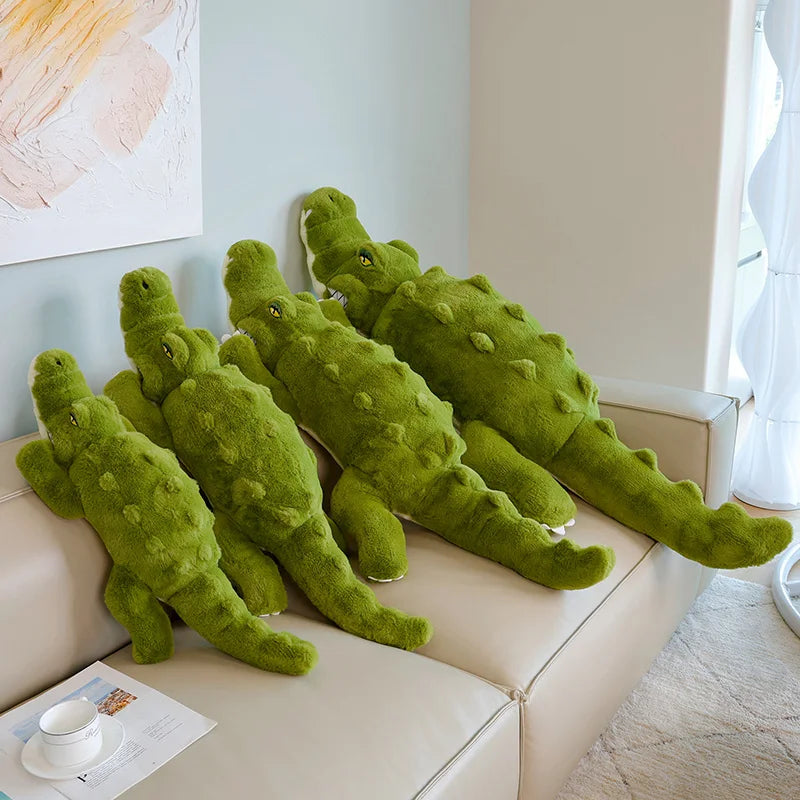 Simulation Large Soft Crocodile Plush Toy Fluffy Full Stuffed Animal Pillow