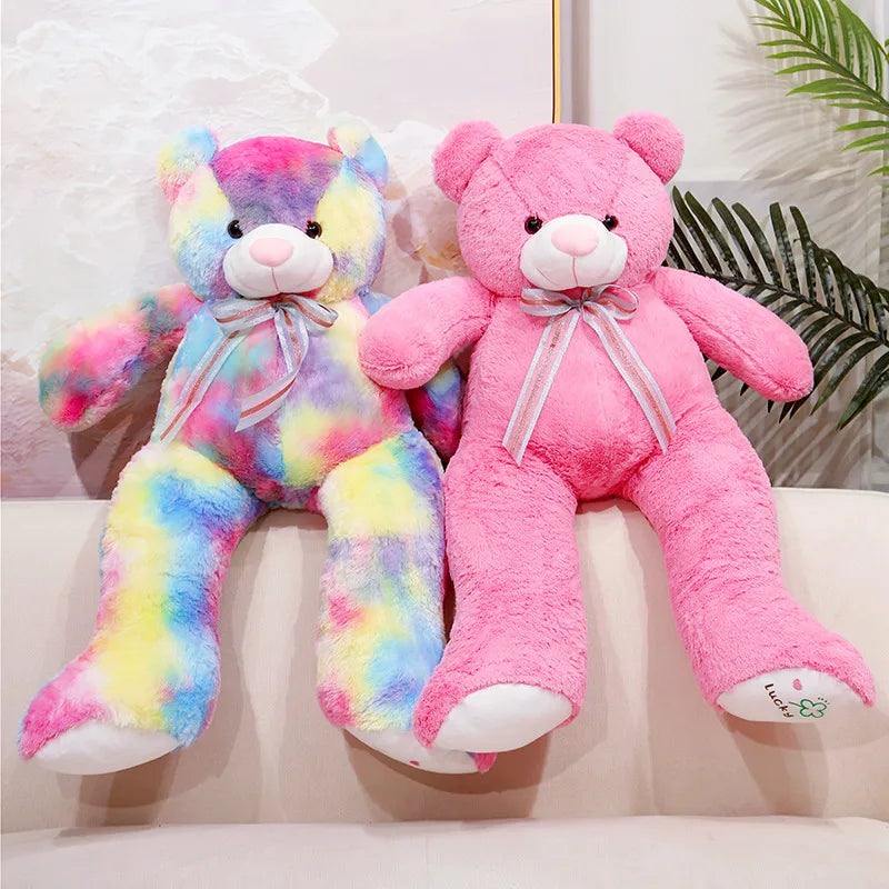 Cartoon Pink Rainbow Colors Teddy Bear Plush Doll – Where Color Meets Cuteness