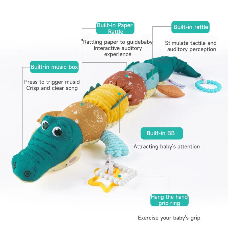 Infant Toys Baby Rattle Musical Soft Plush Toys – Crocodile Giggles Begin Here