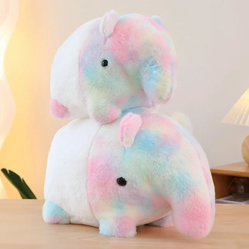 Rainbow plush doll very soft colorful black white doll pillow