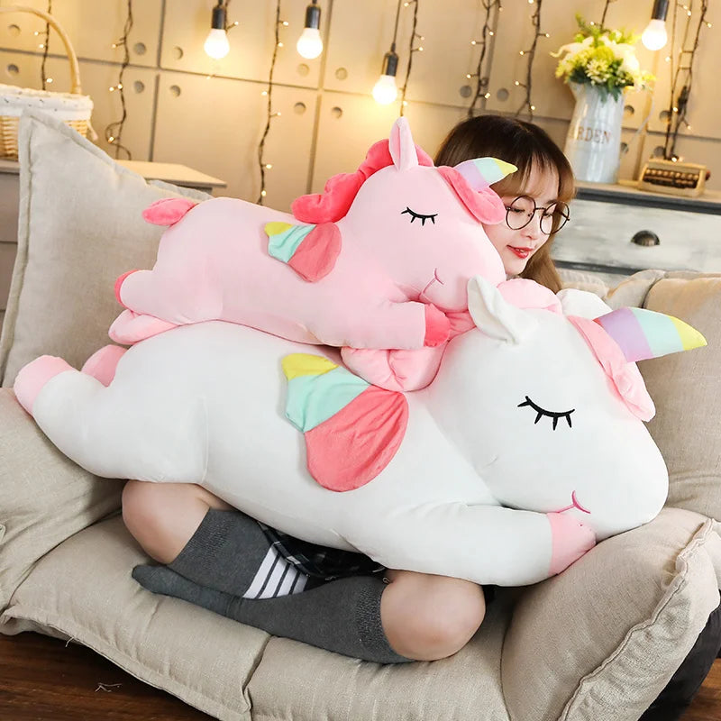 Giant Size Unicorn Plush Toy Soft Stuffed Cartoon Unicorn Dolls Animal Horse