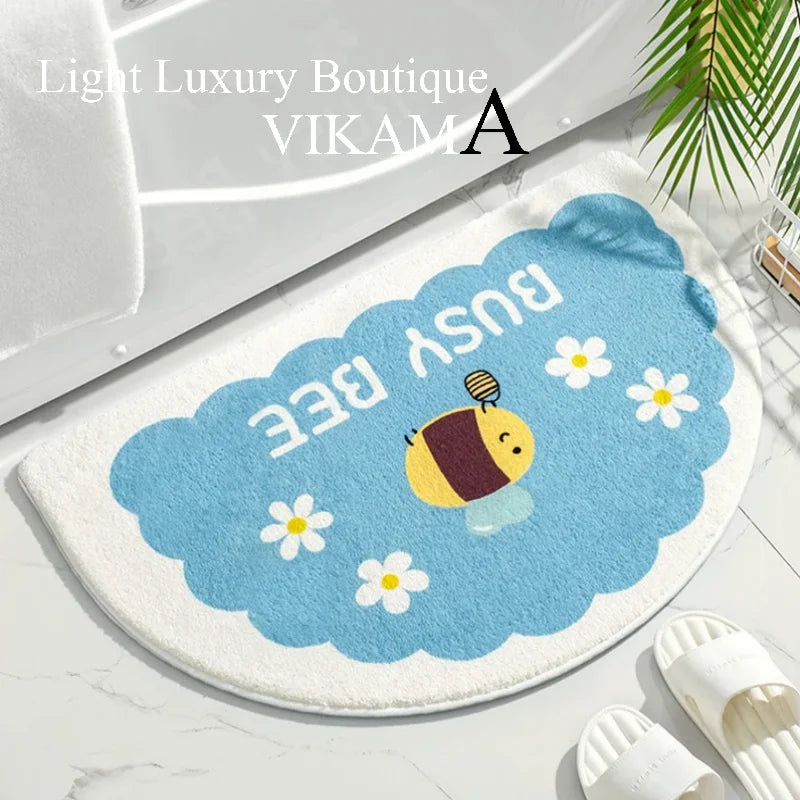 Vikama Strawberry Cashmere Foot Mat – Non-Slip & Washable Rug