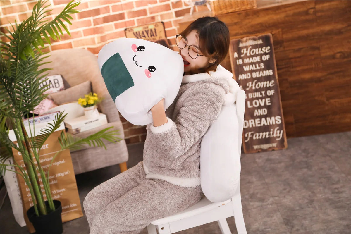 Kawaii Soft Japanese Sushi Rice Ball Pillow – Your Pocket-Sized Comfort Snack