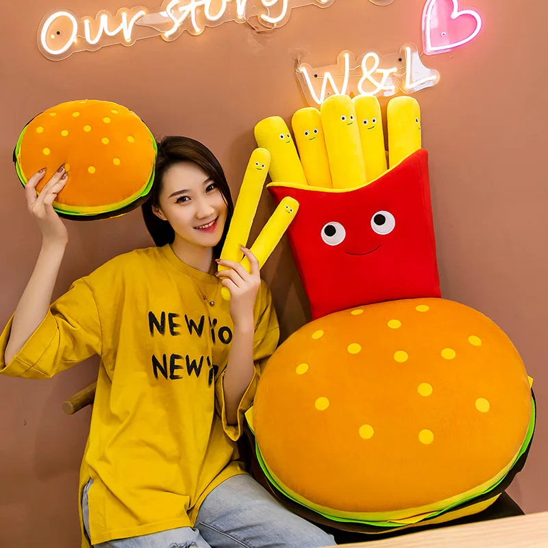 Cute Hamburger French Fries Pizza Plush Toys