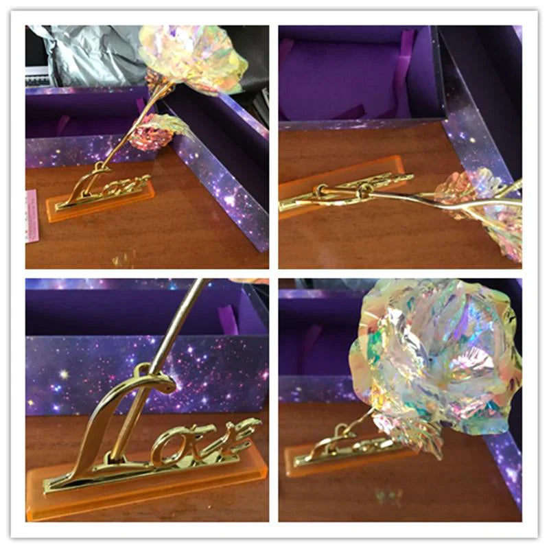 Valentine's Day Gift of a Lifetime: 24k Gold Galaxy Roses with "Love You For Life" Engraving"