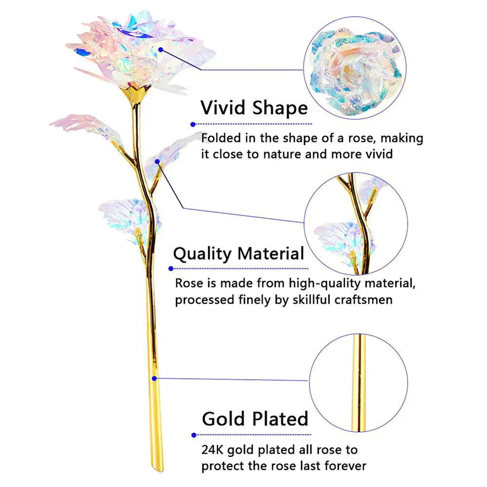 Valentine's Day Gift of a Lifetime: 24k Gold Galaxy Roses with "Love You For Life" Engraving"