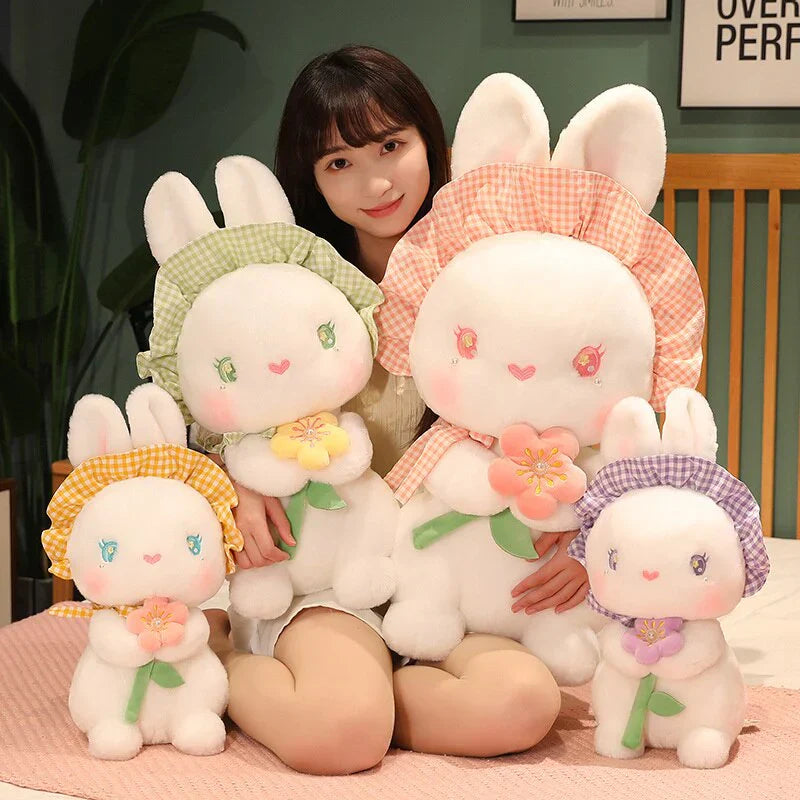 Rabbit with Japanese Anemone Flower Plushie