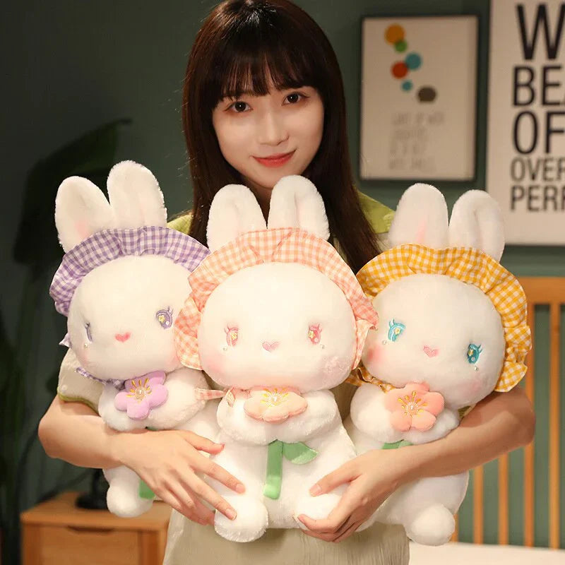 Rabbit with Japanese Anemone Flower Plushie