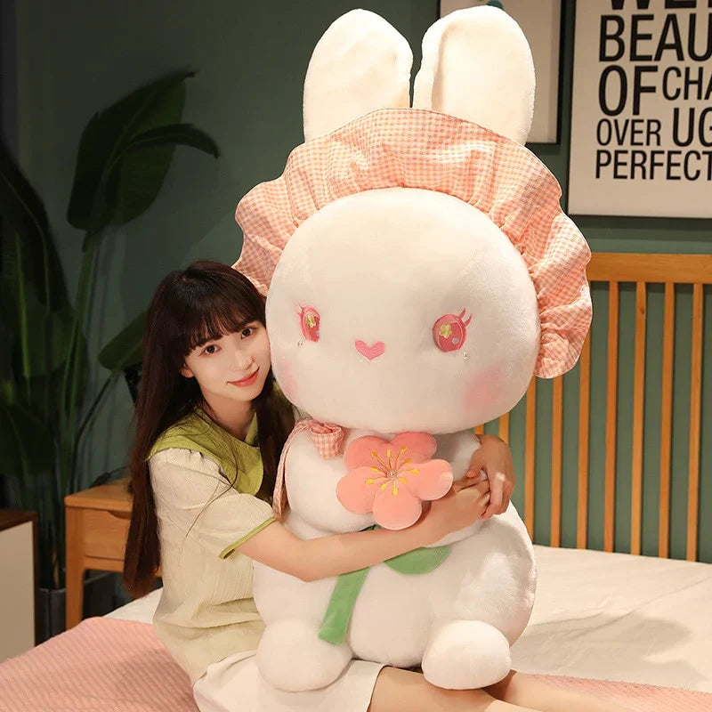 Rabbit with Japanese Anemone Flower Plushie
