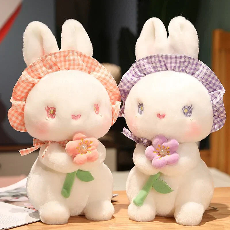 Rabbit with Japanese Anemone Flower Plushie