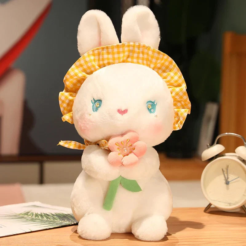 Rabbit with Japanese Anemone Flower Plushie