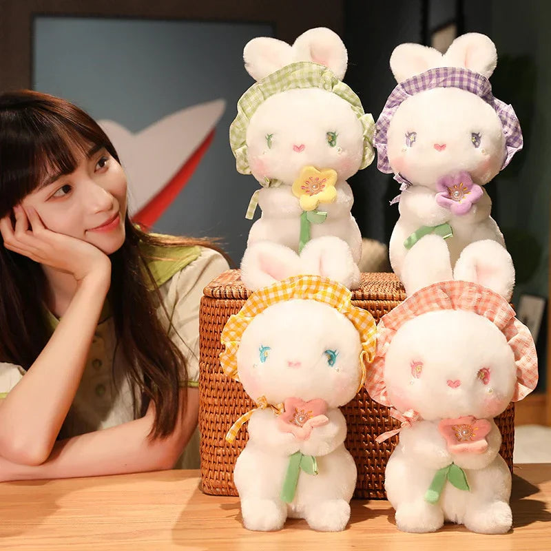 Rabbit with Japanese Anemone Flower Plushie