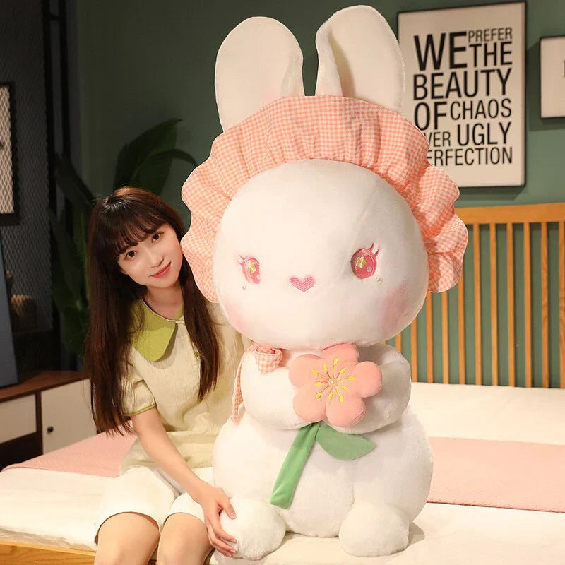 Rabbit with Japanese Anemone Flower Plushie