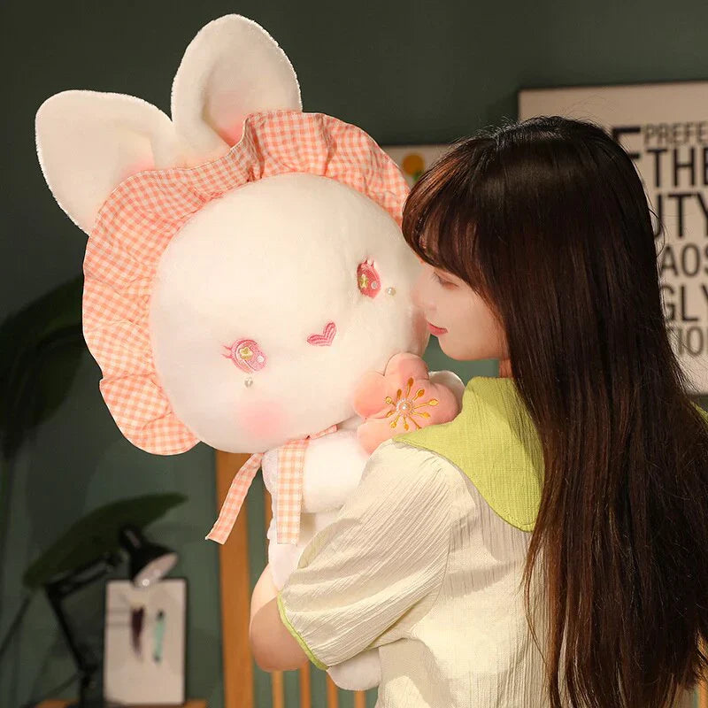 Rabbit with Japanese Anemone Flower Plushie