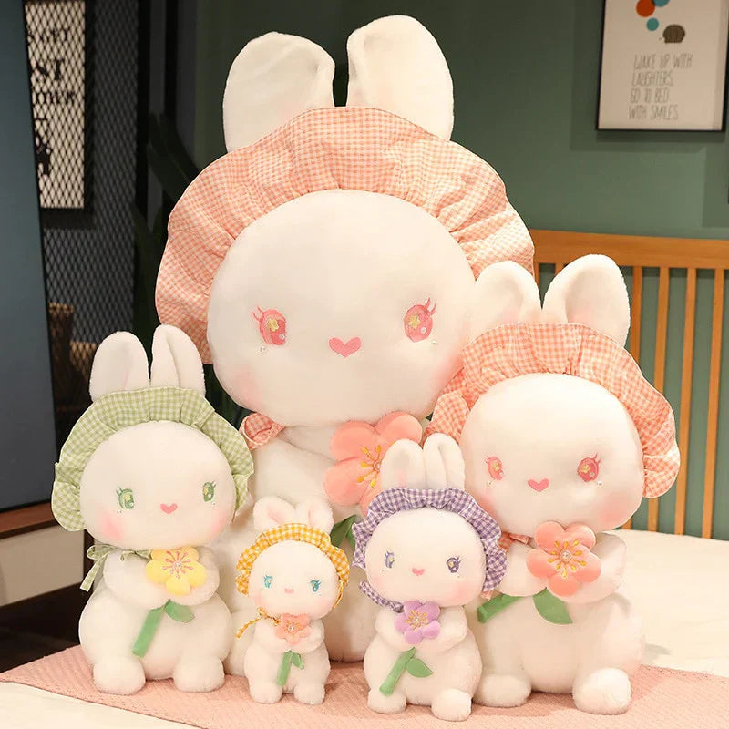 Rabbit with Japanese Anemone Flower Plushie