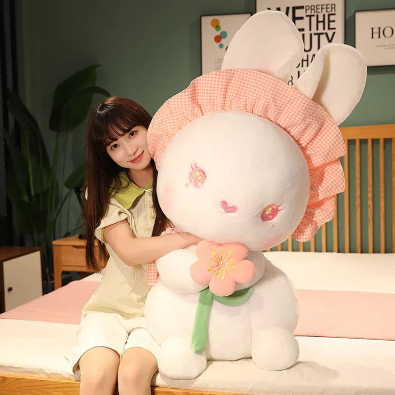 Rabbit with Japanese Anemone Flower Plushie