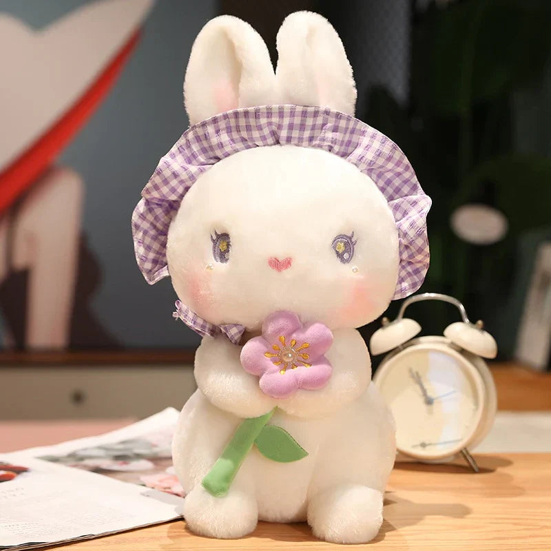 Rabbit with Japanese Anemone Flower Plushie