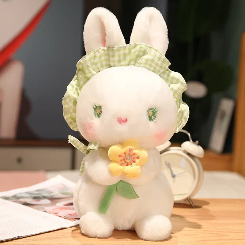 Rabbit with Japanese Anemone Flower Plushie