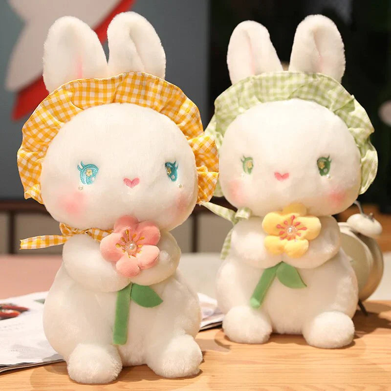 Rabbit with Japanese Anemone Flower Plushie