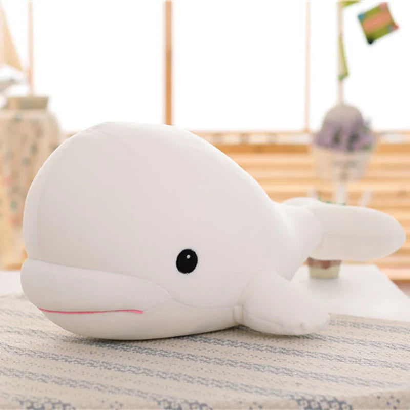 Lovely Soft White Whale Plush Toy – Foam Particle Filled Plush Doll for Kids