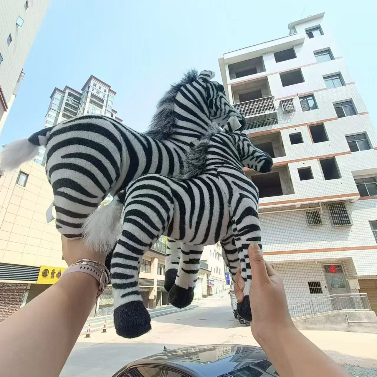 Zoo Pretty Standing Zebra Lively Simulated Stuffed Animals – Rideable Model, Kids Mount, Decorative Plush Doll, Baby Toy Gift