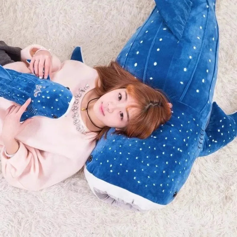 Large Whale Shark Body Pillow Long Cute Fish Stuffed Doll Sofa Decorative Plush Body Pillow