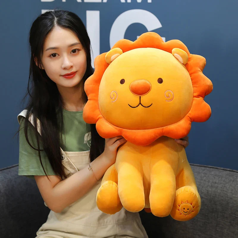 Lovely Smile Leo Lion Plush Toy Soft Cartoon Animal Pillow Gift