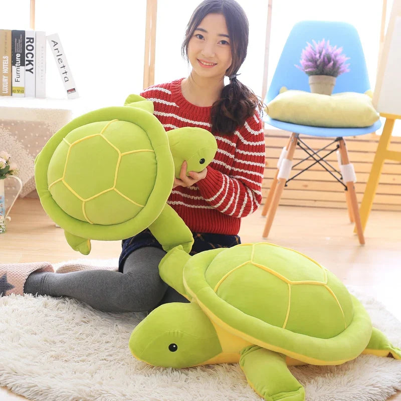 Cute Green Sea Turtles Tortoise Cushion Pillow Plush Toys, Turtle Plush Toys Doll