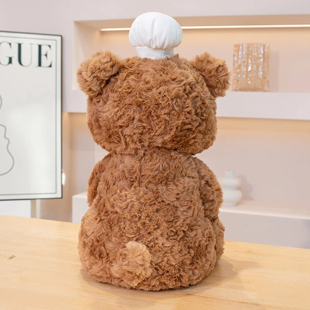 Cosplay Chef Capibara Plush Toys Pastry Bakery Brown Bear Teddy Bear Stuffed Capybara Dolls With Bread Wearing White Chef Hat