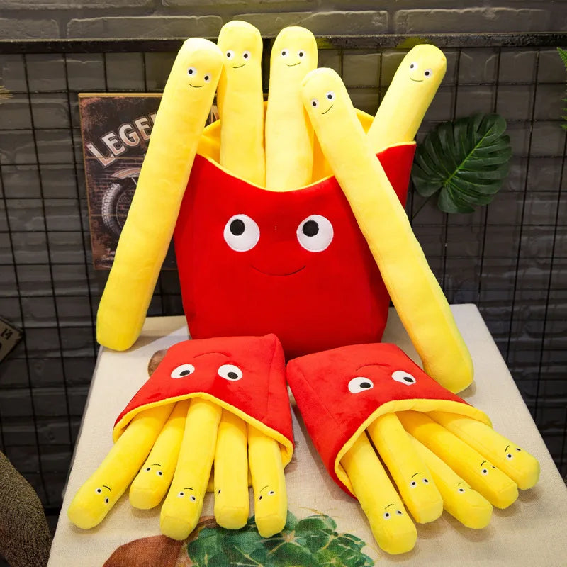 Cartoon French Fries Plush Pillow – Cute Gift for Kids