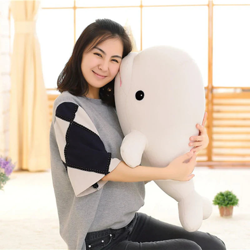 Lovely Soft White Whale Plush Toy – Foam Particle Filled Plush Doll for Kids