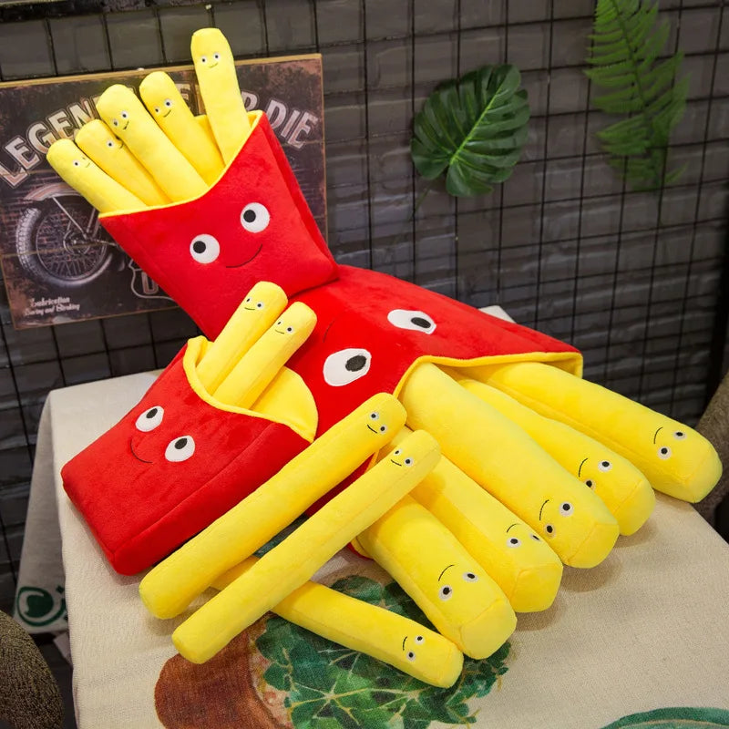 Cartoon French Fries Plush Pillow – Cute Gift for Kids