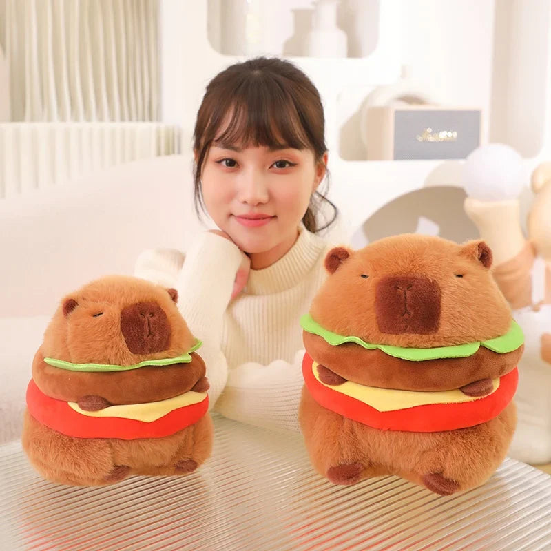 New Arrival Hot Hamburger Capybara Plush Toy Stufed Animals Capybara Soft Doll
