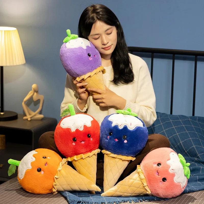Cartoon Ice cream Plush Toy Stuffed Food Snack ice-cream Cone Pillow Cushion