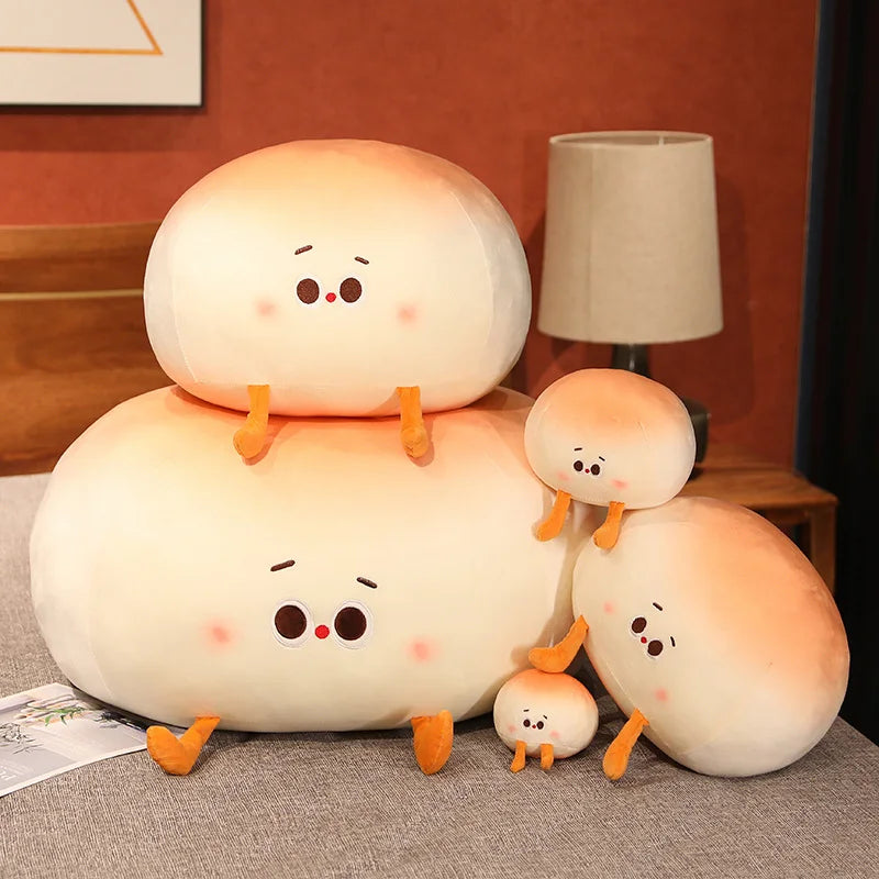 Adorable bao bun plush toy, soft plush fabric, hypoallergenic cotton filling, three sizes: 8", 12", 16".