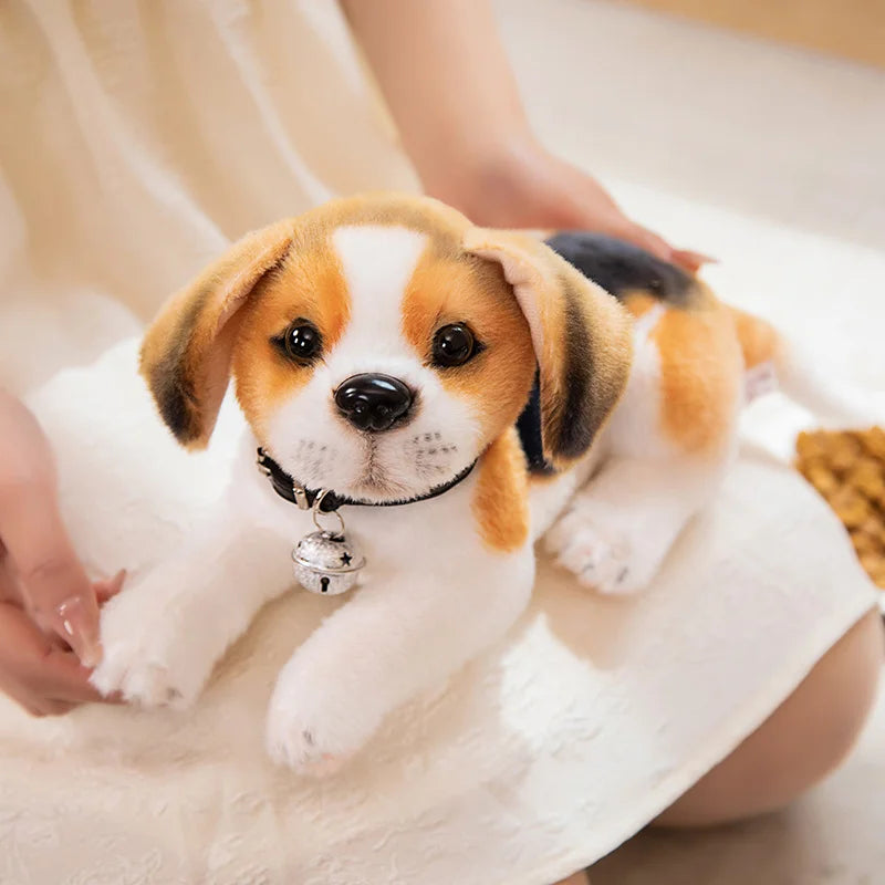 Dog Plush Toy Cute Stuffed Realistic Beagle Spotted Puppy Doll