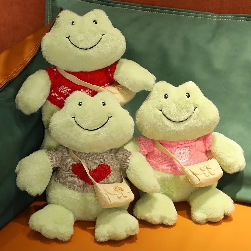 Kawaii Frog Plush Toys Big Eyes Frog Doll Soft Animals Stuffed Decoration Desktop Interior Birthday Pillow Gift for Girls Kids