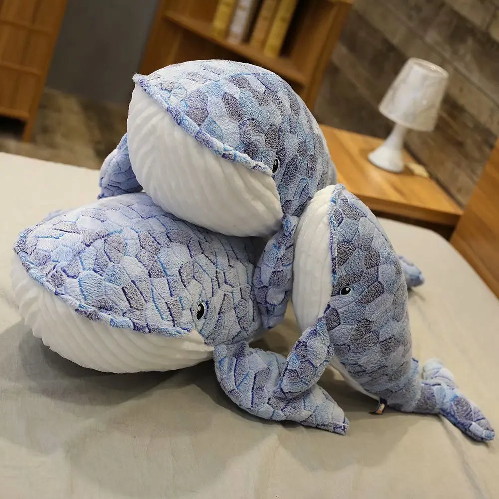 Giant size Whale Plush Toy Blue Sea Animals Stuffed Toy Huggable Shark Soft Animal Pillow Kids Gift