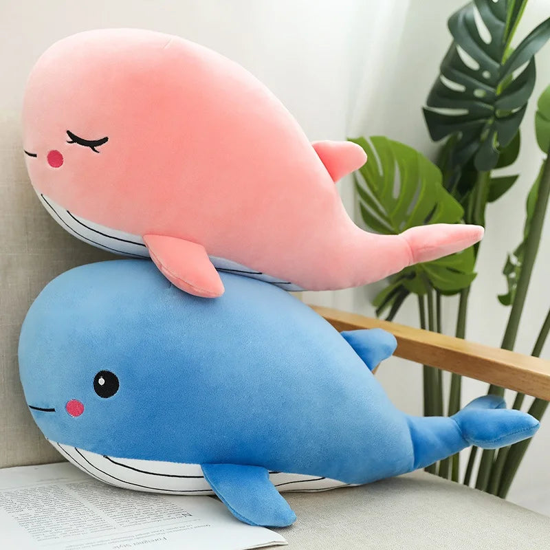 Super Soft Whale Plush Toy Cartoon Animal Fish Stuffed Doll Sleeping Pillow Cushion