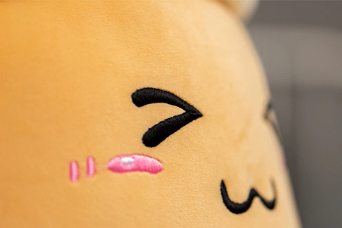 Cute beige bubble tea plush toy, soft PP cotton, hypoallergenic, huggable, perfect gift.