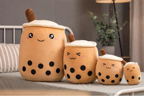 Cute brown bubble tea plush toys, soft PP cotton, hypoallergenic, various sizes. Perfect gift!
